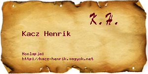Kacz Henrik névjegykártya